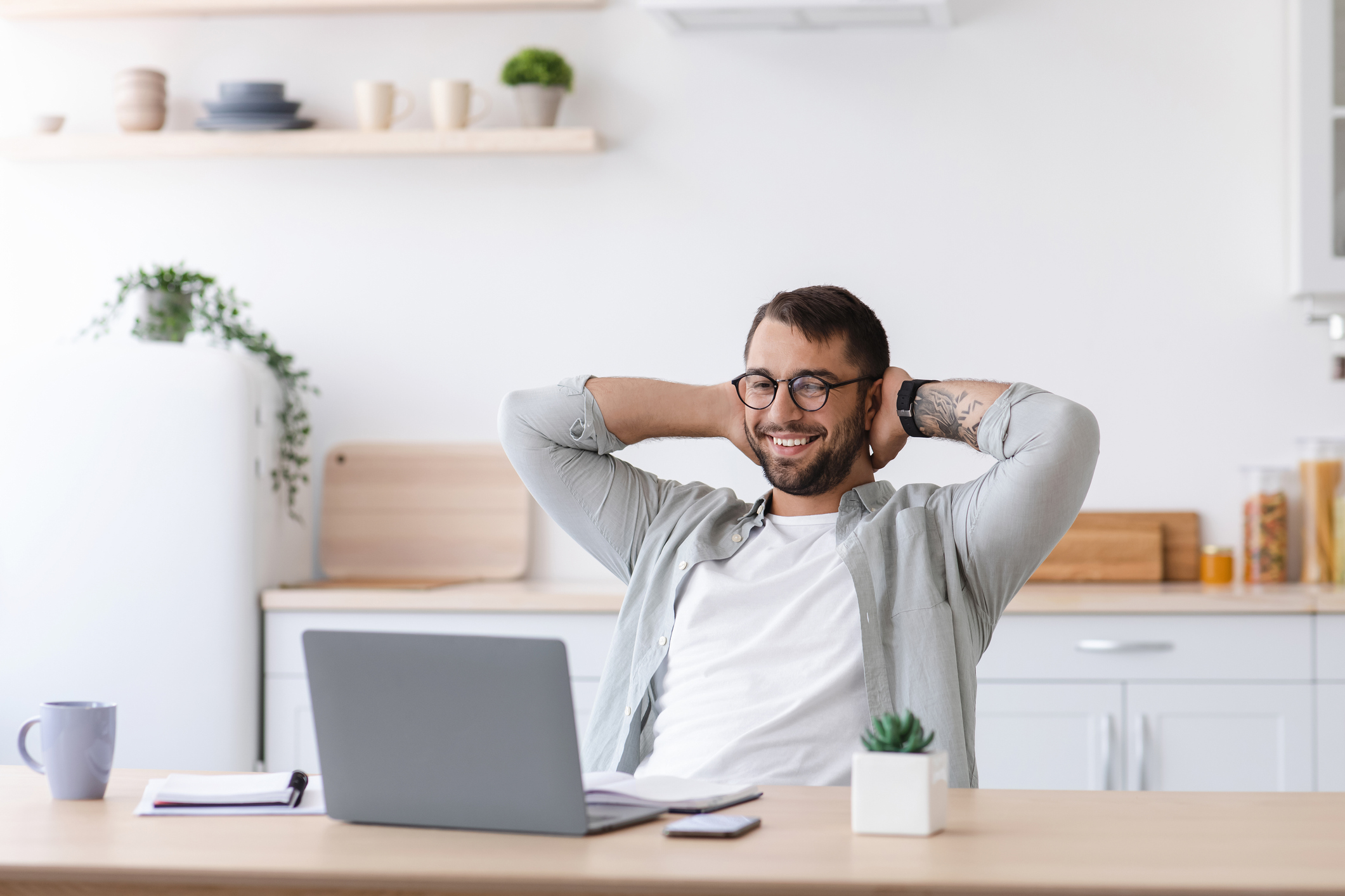 person at the computer