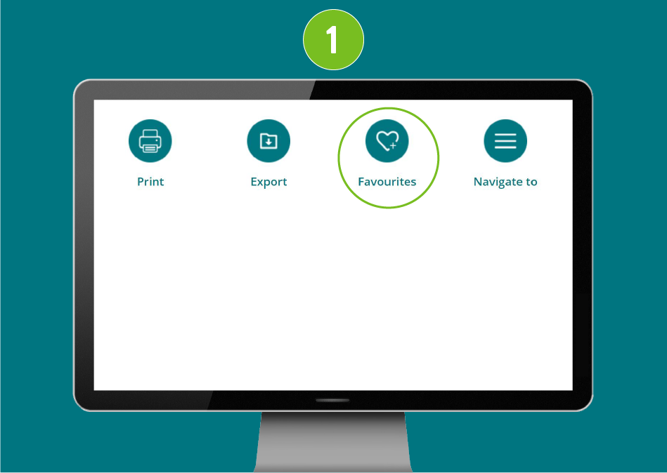 Transfer Funds screen in a desktop browser, with focus on the Favourite icon.