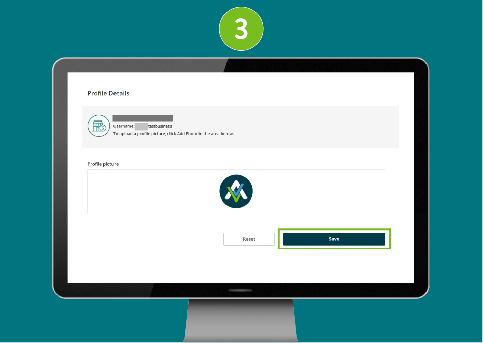 Profile Details page in a desktop browser, focused on the Save button.