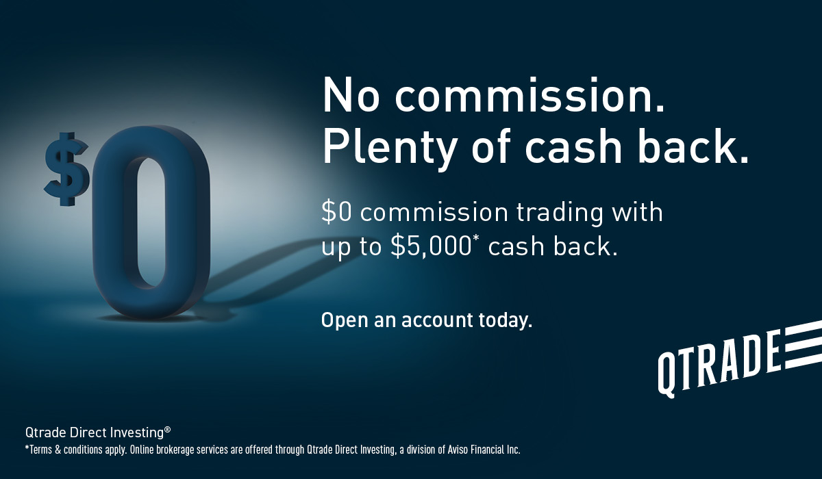 Qtrade Direct Investing® - Plenty of cash back. No commission.